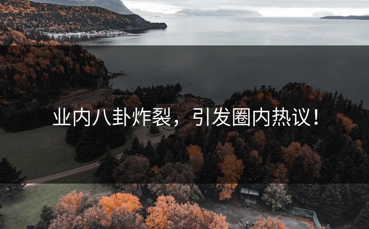 业内八卦炸裂，引发圈内热议！